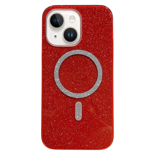 For iPhone 14 Glitter MagSafe Magnetic TPU Phone Case(Red) - iPhone 14 Cases by buy2fix | Online Shopping UK | buy2fix