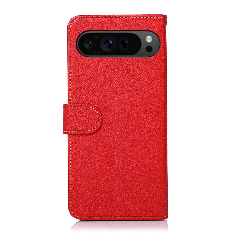 For Google Pixel 9 Pro KHAZNEH Litchi Texture Leather RFID Phone Case(Red) - Google Cases by buy2fix | Online Shopping UK | buy2fix