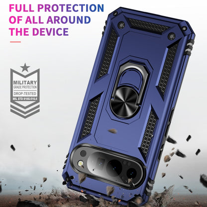 For Google Pixel 9 Shockproof TPU + PC Phone Case with Holder(Blue) - Google Cases by buy2fix | Online Shopping UK | buy2fix