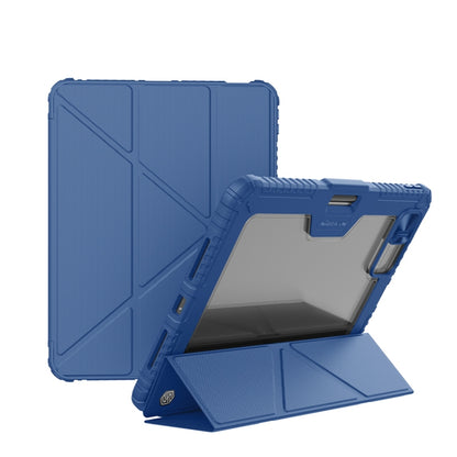 For iPad Air 13 2024 / Pro 12.9 NILLKIN Bumper Pro Multi-angle Folding Style Tablet Leather Case(Blue) - iPad Air 13 2024 Cases by NILLKIN | Online Shopping UK | buy2fix