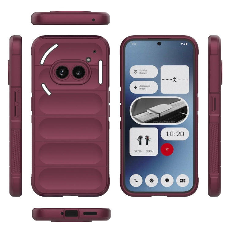 For Nothing Phone 2a Magic Shield TPU + Flannel Phone Case(Wine Red) - More Brand by buy2fix | Online Shopping UK | buy2fix