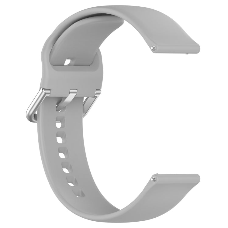 For CMF Watch Pro D395 22mm Solid Color Silver Buckle Silicone Watch Band, Size:S(Grey) - Watch Bands by buy2fix | Online Shopping UK | buy2fix