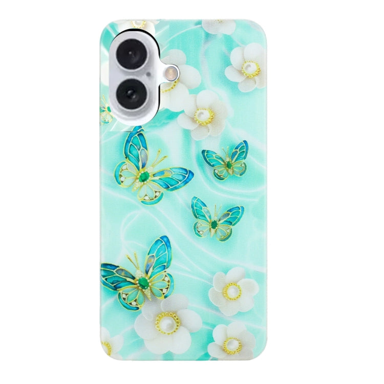 For iPhone 16 Plus Colorful Painting Pattern TPU Phone Case(Butterflies) - iPhone 16 Plus Cases by buy2fix | Online Shopping UK | buy2fix