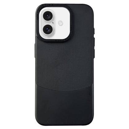 For iPhone 16 Plus Napa Texture PC + Leather Phone Case(Black) - iPhone 16 Plus Cases by buy2fix | Online Shopping UK | buy2fix