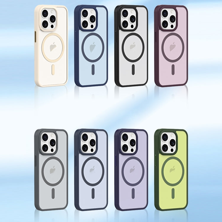 For iPhone 11 Pro Max Metal Button Skin Feel Matte MagSafe Shockproof Phone Case(Lavender Grey) - iPhone 11 Pro Max Cases by buy2fix | Online Shopping UK | buy2fix