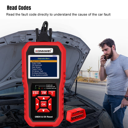 KONNWEI KW851 2 in 1 Car OBDll Scanner Diagnostic Tool Oil Service Light Reset(Black) - Code Readers & Scan Tools by KONNWEI | Online Shopping UK | buy2fix