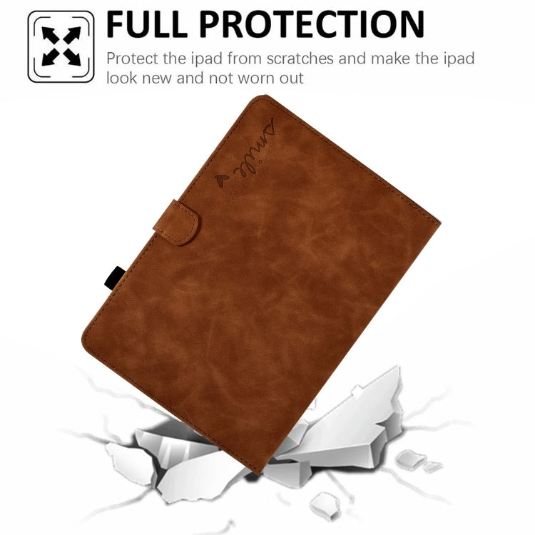 For Lenovo Tab M11 / Xiaoxin Pad 11 2024 Smile Embossed Smart Leather Tablet Case(Brown) - Lenovo by buy2fix | Online Shopping UK | buy2fix