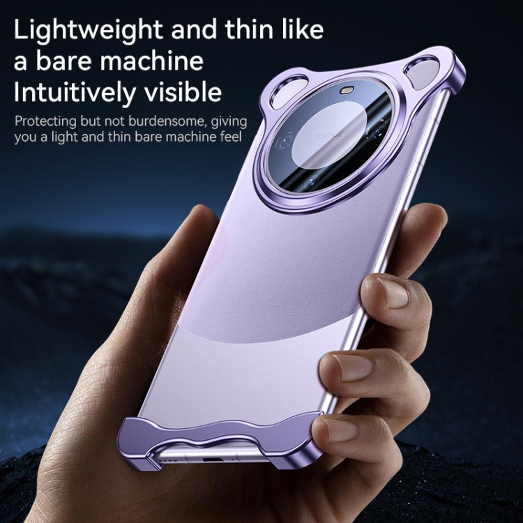 For Huawei Mate 60 Frameless Metal Corner Pad Phone Case with Lens Film(Purple) - Huawei Cases by buy2fix | Online Shopping UK | buy2fix