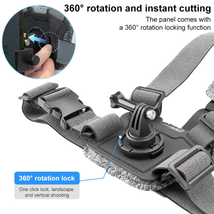 7 in 1 Phone Clamp Adjustable Body Mount Belt Chest Strap with Mount & Screw(Grey) - Chest Belt by RUIGPRO | Online Shopping UK | buy2fix