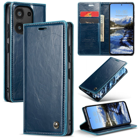 For Xiaomi Redmi Note 13 Pro 4G CaseMe 003 Crazy Horse Texture Flip Leather Phone Case(Blue Green) - Xiaomi Cases by CaseMe | Online Shopping UK | buy2fix