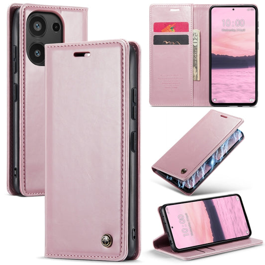 For Xiaomi Redmi Note 13 Pro 4G CaseMe 003 Crazy Horse Texture Flip Leather Phone Case(Pink) - Xiaomi Cases by CaseMe | Online Shopping UK | buy2fix