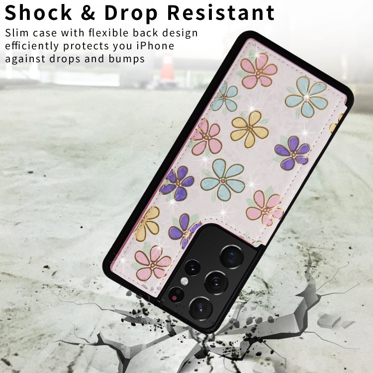 For Samsung Galaxy S21 Ultra 5G Printed Double Buckle RFID Anti-theft Phone Case(Blossoming Flowers) - Galaxy S21 Ultra 5G Cases by buy2fix | Online Shopping UK | buy2fix