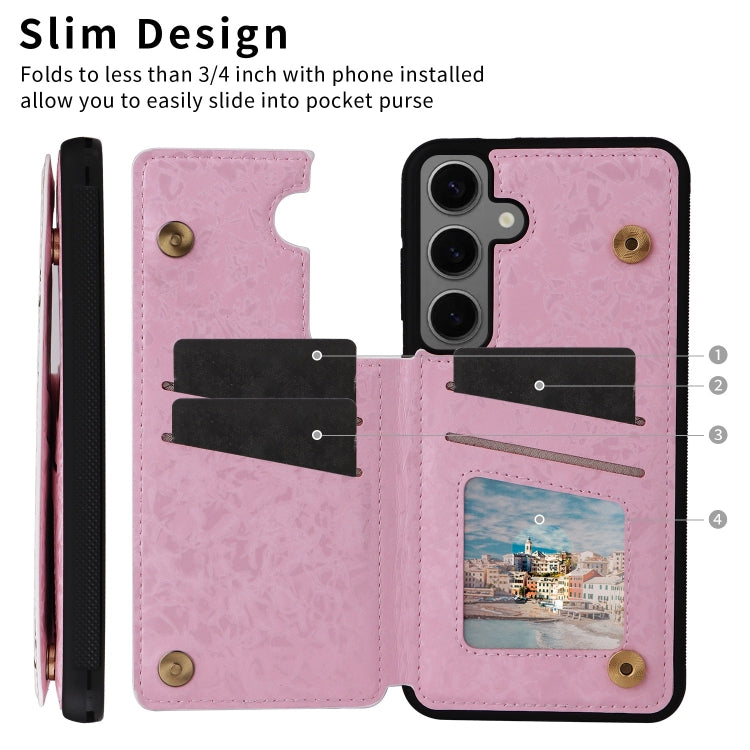 For Samsung Galaxy S24+ 5G Printed Double Buckle RFID Anti-theft Phone Case(Dried Flower World) - Galaxy S24+ 5G Cases by buy2fix | Online Shopping UK | buy2fix