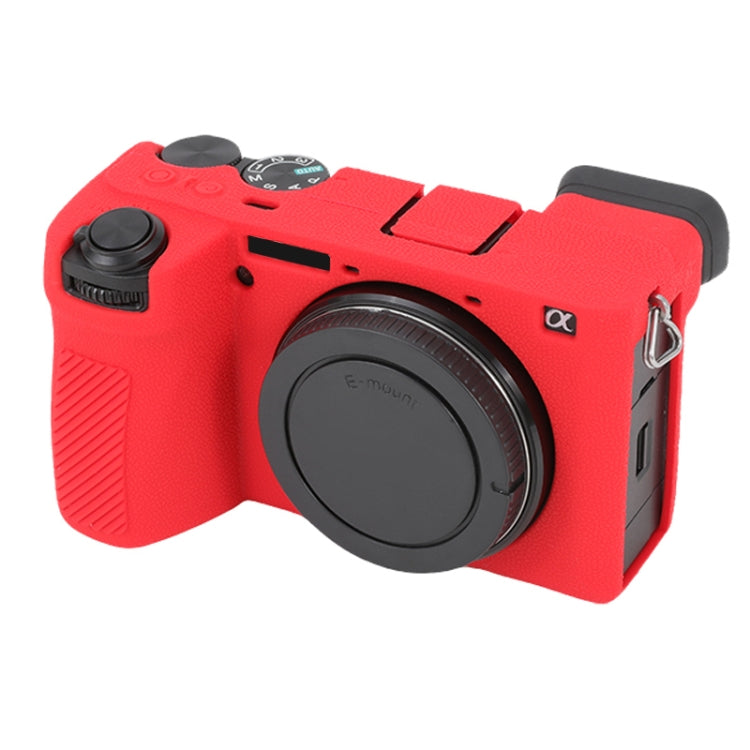 For Sony ILCE-6700 / A6700 Litchi Texture Soft Silicone Protective Case(Red) - Protective Case by buy2fix | Online Shopping UK | buy2fix