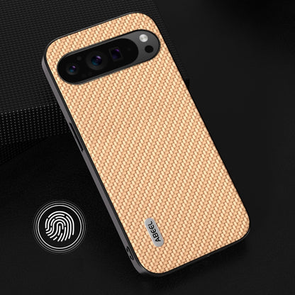 For Google Pixel 9 Pro ABEEL Carbon Fiber Texture Protective Phone Case(Gold) - Google Cases by buy2fix | Online Shopping UK | buy2fix