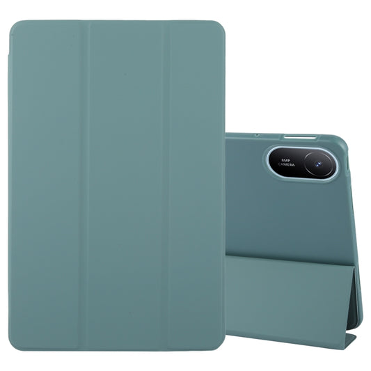 For Huawei MatePad SE 11 2024 Tri-fold Silicone Leather Tablet Case(Dark Green) - Huawei by buy2fix | Online Shopping UK | buy2fix