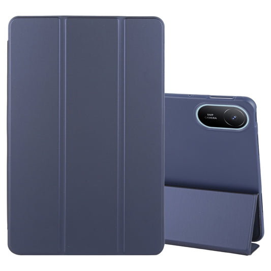 For Huawei MatePad SE 11 2024 Tri-fold Silicone Leather Tablet Case(Dark Blue) - Huawei by buy2fix | Online Shopping UK | buy2fix