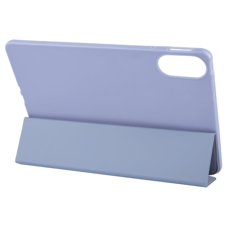 For Huawei MatePad SE 11 2024 Tri-fold Silicone Leather Tablet Case(Lavender) - Huawei by buy2fix | Online Shopping UK | buy2fix