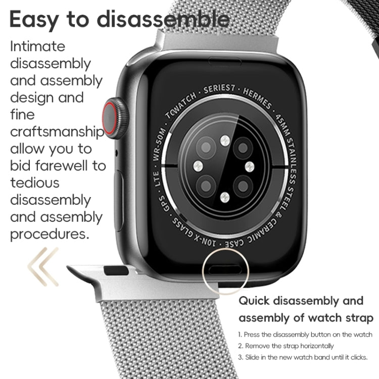 For Apple Watch Series 2 42mm ZGA Milanese Magnetic Metal Watch Band(Silver) - Watch Bands by ZGA | Online Shopping UK | buy2fix