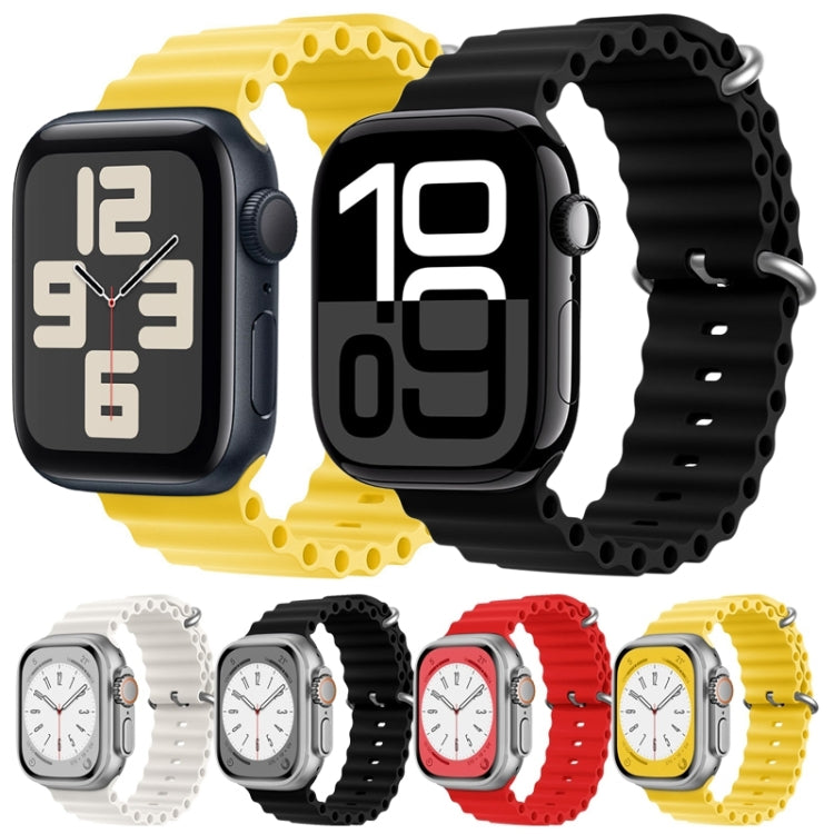 For Apple Watch Series 6 44mm ZGA Ocean Silicone Watch Band(Yellow) - Watch Bands by ZGA | Online Shopping UK | buy2fix