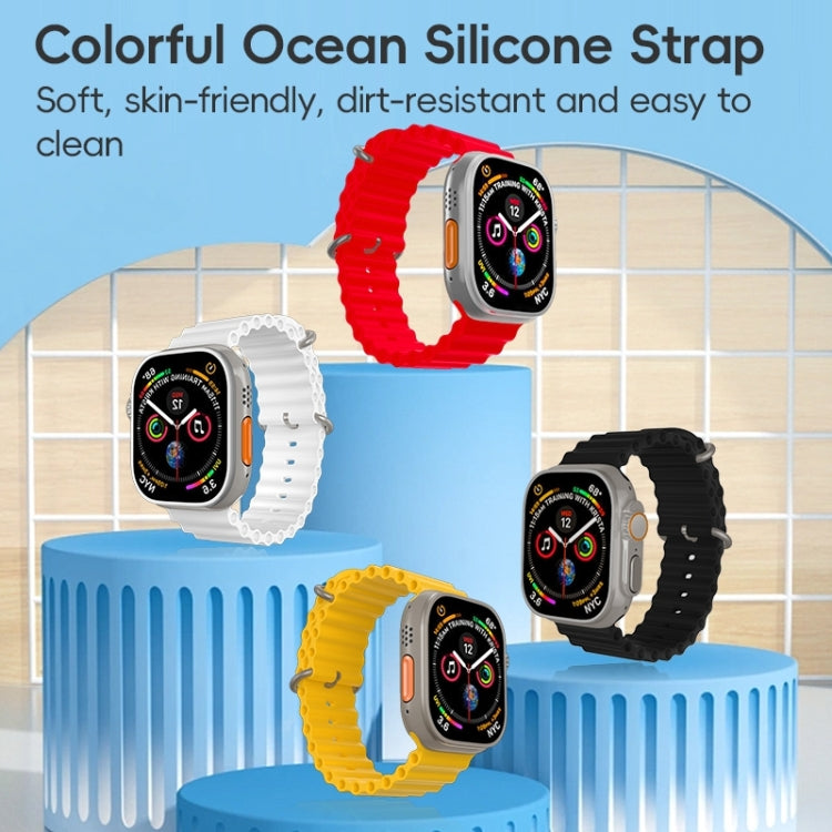 For Apple Watch Series 10 46mm ZGA Ocean Silicone Watch Band(Red) - Watch Bands by ZGA | Online Shopping UK | buy2fix