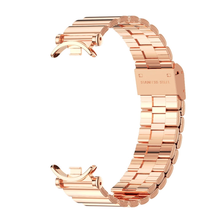 For Xiaomi Mi Band 8 Mijobs GT4 Bamboo Buckle Metal Watch Band(Rose Gold) - Watch Bands by MIJOBS | Online Shopping UK | buy2fix