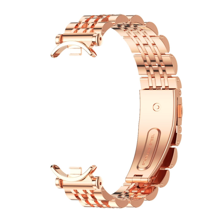 For Xiaomi Mi Band 8 / 9 / 9 NFC Mijobs GT4 Seven Beads Metal Watch Band(Rose Gold) - Watch Bands by MIJOBS | Online Shopping UK | buy2fix