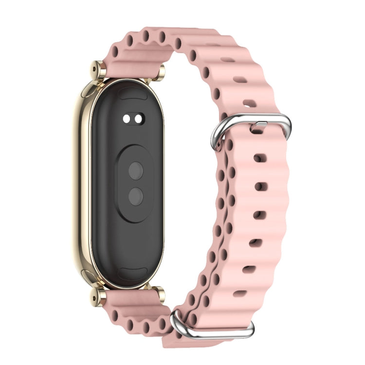 For Xiaomi Mi Band 8 / 9 / 9 NFC Mijobs GT4 Marine Silicone Breathable Watch Band(Pink Light Gold) - Watch Bands by MIJOBS | Online Shopping UK | buy2fix