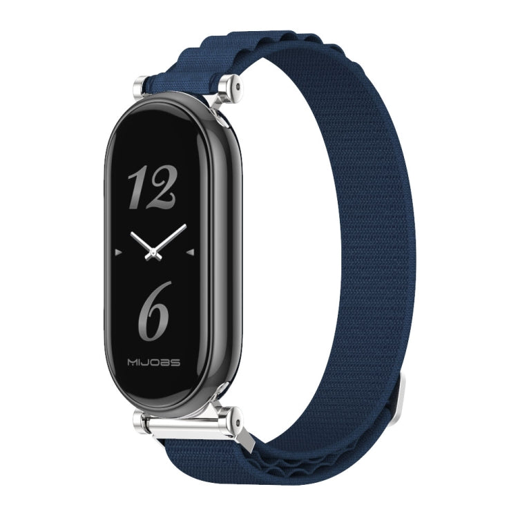 For Xiaomi Mi Band 8 / 9 / 9 NFC Mijobs GT4 Nylon Breathable Watch Band(Midnight Blue Silver) - Watch Bands by MIJOBS | Online Shopping UK | buy2fix