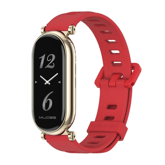 For Xiaomi Mi Band 8 / 9 / 9 NFC Mijobs GT4 Flat Hole Silicone Watch Band(Red Light Gold) - Watch Bands by MIJOBS | Online Shopping UK | buy2fix