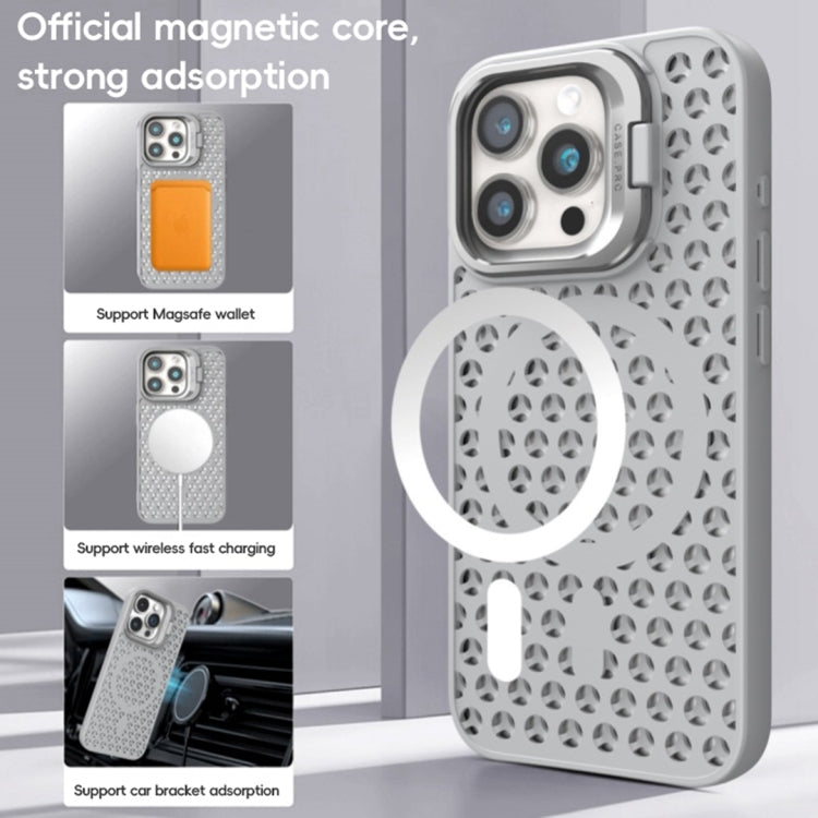 For iPhone 14 Pro Max Hollow Cooling Lens Holder MagSafe Magnetic TPU Phone Case(Orange) - iPhone 14 Pro Max Cases by buy2fix | Online Shopping UK | buy2fix