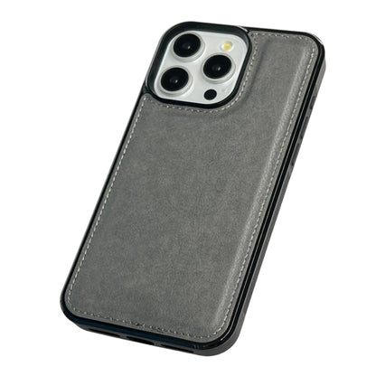 For iPhone 16 Pro Max Cowhide Texture Back Cover Phone Case(Grey) - iPhone 16 Pro Max Cases by buy2fix | Online Shopping UK | buy2fix