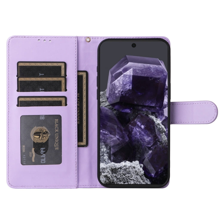 For Google Pixel 9 Diamond Lattice Leather Flip Phone Case(Light Purple) - Google Cases by buy2fix | Online Shopping UK | buy2fix