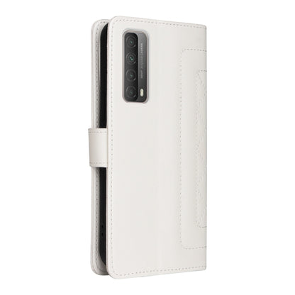 For Huawei P Smart 2021 Diamond Lattice Leather Flip Phone Case(White) - Huawei Cases by buy2fix | Online Shopping UK | buy2fix