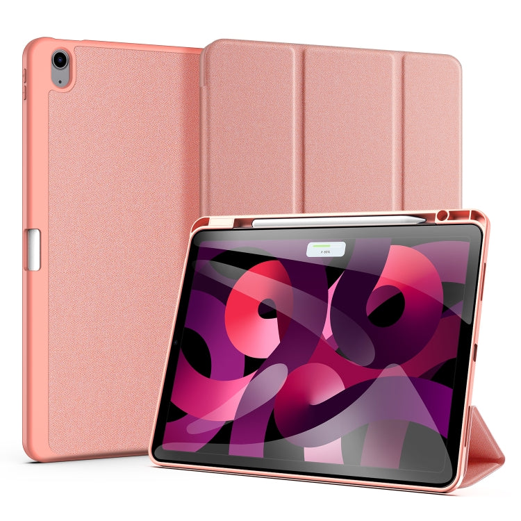 For iPad Air 13 2024 / 2025 DUX DUCIS Domo Series Cloth Texture Magnetic Leather Tablet Case(Pink) - iPad Air 13 2025 / 2024 Cases by DUX DUCIS | Online Shopping UK | buy2fix