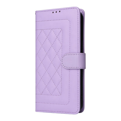 For iPhone 16 Pro Diamond Lattice Leather Flip Phone Case(Light Purple) - iPhone 16 Pro Cases by buy2fix | Online Shopping UK | buy2fix