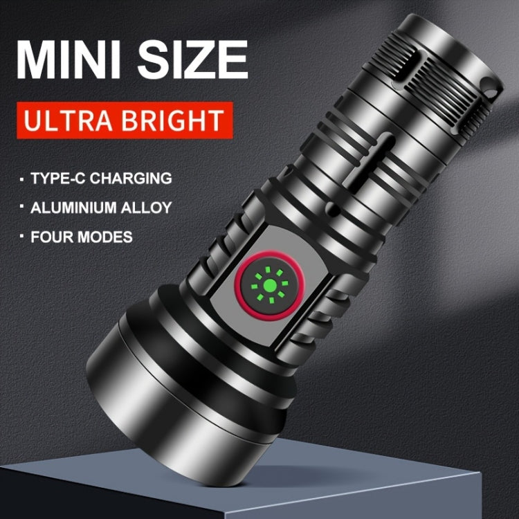 819 T20 1000LM USB Rechargeable LED Flashlight Not Battery(Black) - LED Flashlight by buy2fix | Online Shopping UK | buy2fix