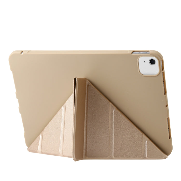 For iPad Air 13 2024 TPU Deformation Flip Leather Tablet Case with Holder(Gold) - iPad Air 13 2024 Cases by buy2fix | Online Shopping UK | buy2fix