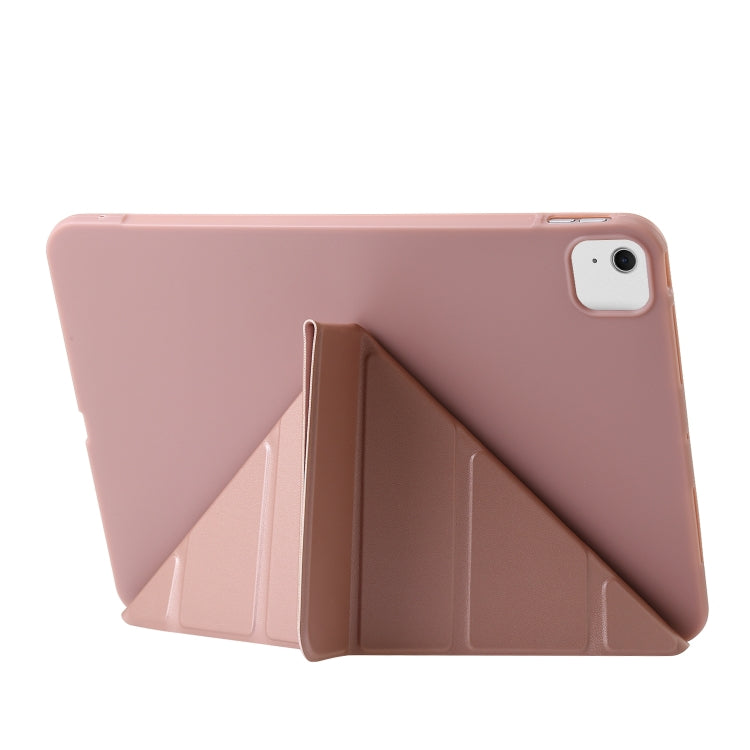 For iPad Air 13 2024 TPU Deformation Flip Leather Tablet Case with Holder(Rose Gold) - iPad Air 13 2024 Cases by buy2fix | Online Shopping UK | buy2fix