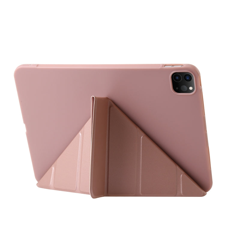 For iPad Pro 13 2024 TPU Deformation Flip Leather Tablet Case with Holder(Rose Gold) - iPad Pro 13 2024 Cases by buy2fix | Online Shopping UK | buy2fix