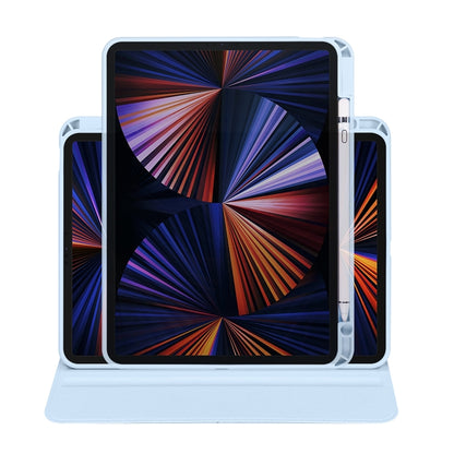 For iPad Air 13 2024 Acrylic 360 Degree Rotation Holder Leather Tablet Case(Ice Blue) - iPad Air 13 2024 Cases by buy2fix | Online Shopping UK | buy2fix