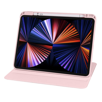 For iPad Pro 13 2024 Acrylic 360 Degree Rotation Holder Leather Tablet Case(Sand Pink) - iPad Pro 13 2024 Cases by buy2fix | Online Shopping UK | buy2fix