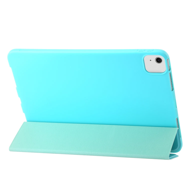 For iPad Air 13 2024 Three-fold Holder Flip Tablet Leather Case(Mint Blue) - iPad Air 13 2024 Cases by buy2fix | Online Shopping UK | buy2fix