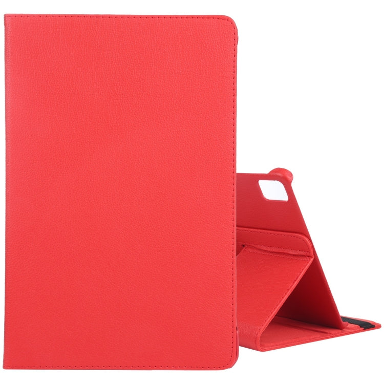 For iPad Pro 13 2024 360 Degree Rotation Litchi Texture Leather Tablet Case with Holder(Red) - iPad Pro 13 2024 Cases by buy2fix | Online Shopping UK | buy2fix