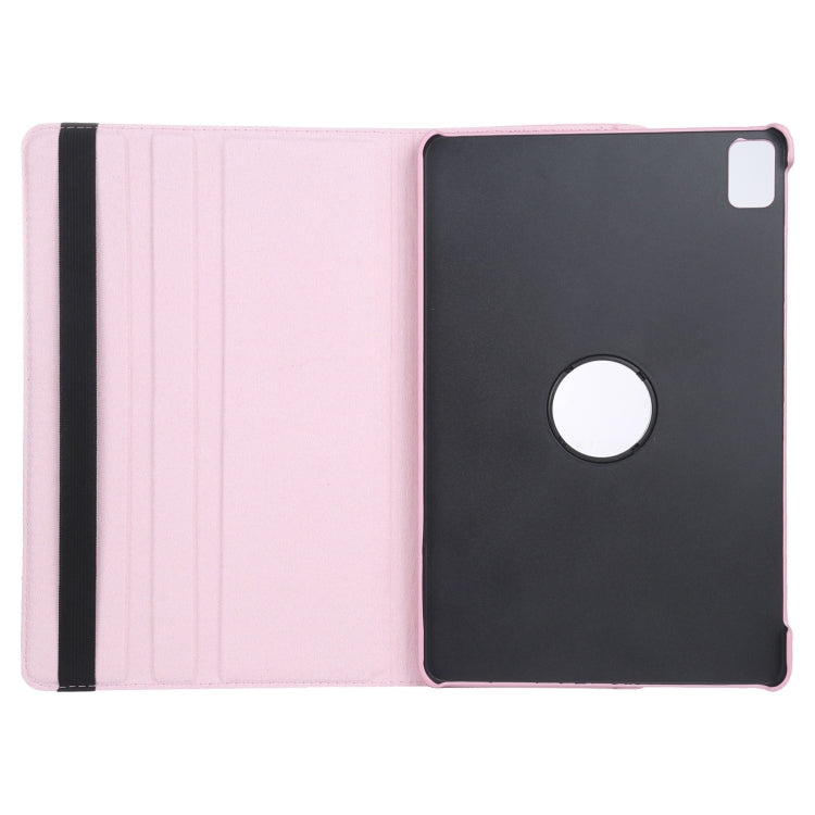 For iPad Pro 13 2024 360 Degree Rotation Litchi Texture Leather Tablet Case with Holder(Pink) - iPad Pro 13 2024 Cases by buy2fix | Online Shopping UK | buy2fix