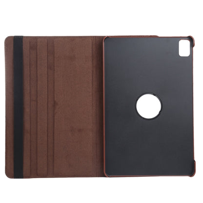 For iPad Air 13 2024 360 Degree Rotation Litchi Texture Leather Tablet Case with Holder(Brown) - iPad Air 13 2024 Cases by buy2fix | Online Shopping UK | buy2fix