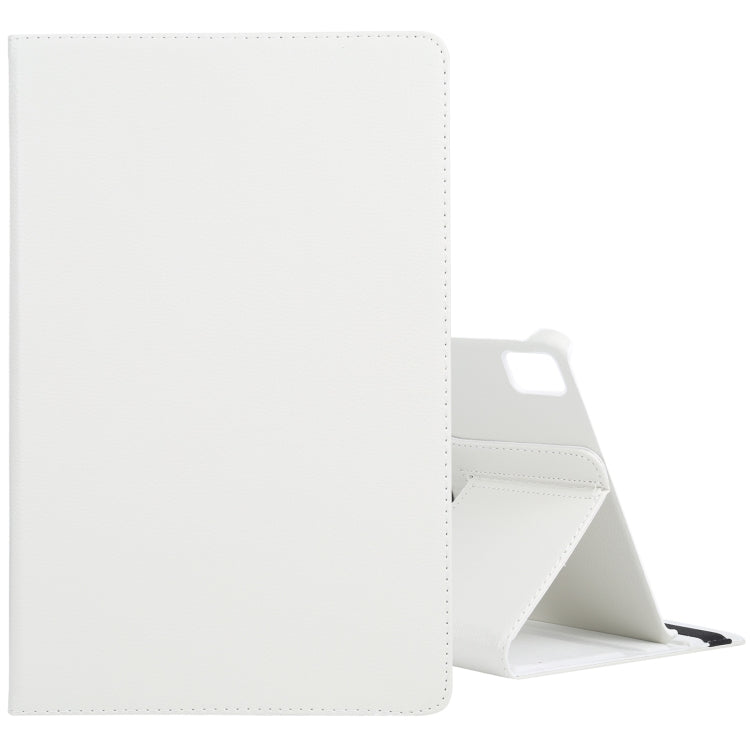 For iPad Air 11 2025 / 2024 360 Degree Rotation Litchi Texture Leather Tablet Case with Holder(White) - More iPad Cases by buy2fix | Online Shopping UK | buy2fix