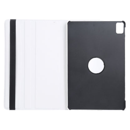 For iPad Air 11 2025 / 2024 360 Degree Rotation Litchi Texture Leather Tablet Case with Holder(White) - More iPad Cases by buy2fix | Online Shopping UK | buy2fix