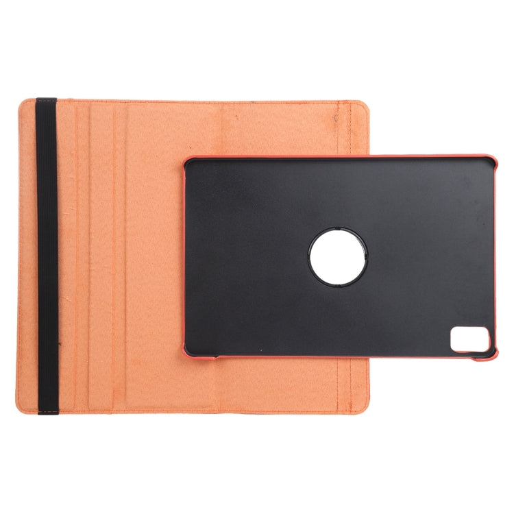 For iPad Pro 11 2024 360 Degree Rotation Litchi Texture Leather Tablet Case with Holder(Orange) - iPad Pro 11 2024 Cases by buy2fix | Online Shopping UK | buy2fix