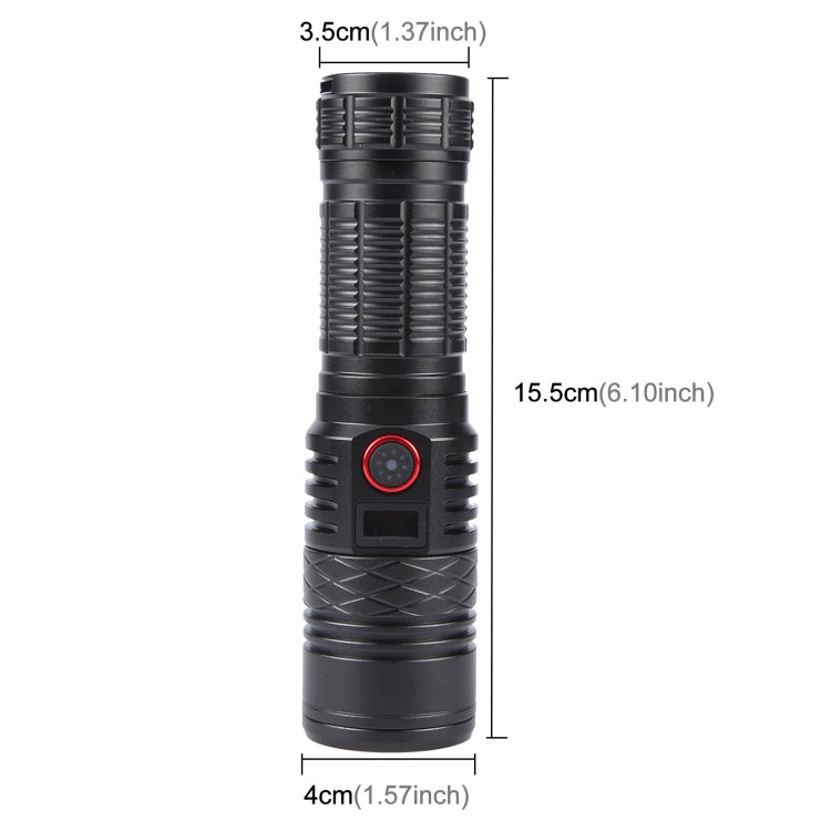 816 20W Spotlight 2000LM Telescopic Zoom LED Flashlight(Black) - LED Flashlight by buy2fix | Online Shopping UK | buy2fix